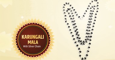 Karungali mala with Silver chain